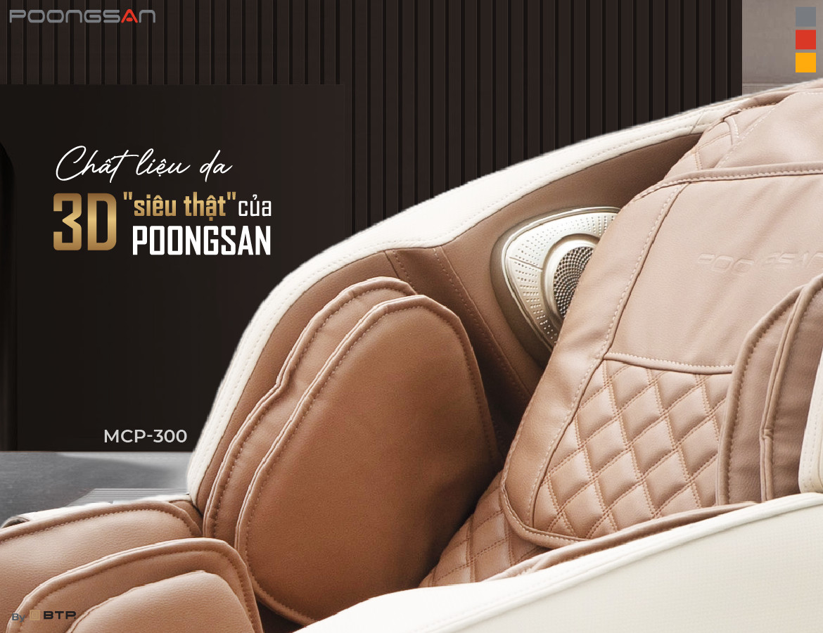 Chất liệu da bọc ghế massage cao cấp của Poongsan